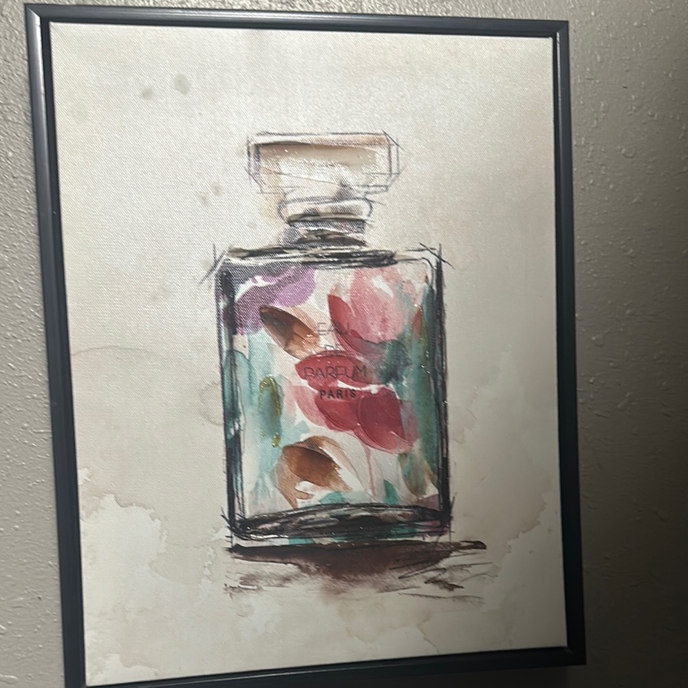 Floral Perfume Bottle Art Print